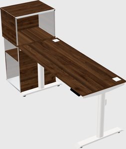 Dual motor electric desk w/cabinet