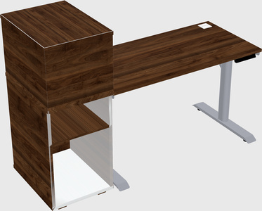 Dual motor electric desk w/cabinet