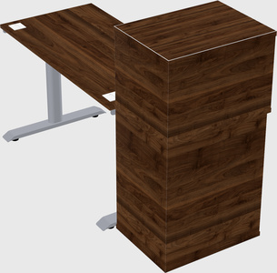 Dual motor electric desk w/cabinet