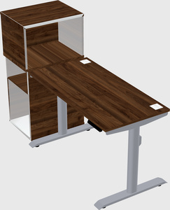Dual motor electric desk w/cabinet