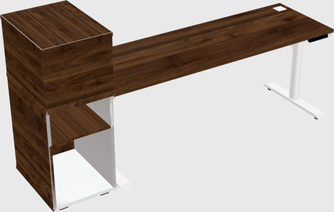 Dual motor electric desk w/cabinet