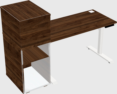 Dual motor electric desk w/cabinet