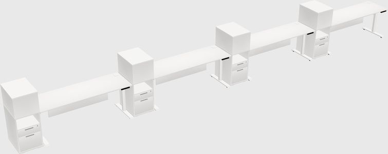 Dual motor electric desk w/cabinet