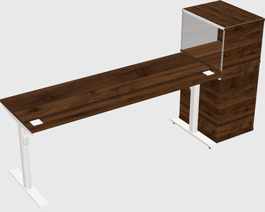 Dual motor electric desk w/cabinet