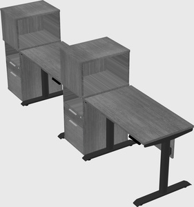 Dual motor electric desk w/cabinet