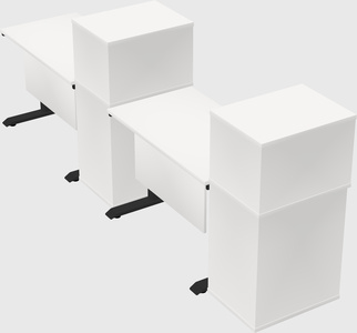 Dual motor electric desk w/cabinet