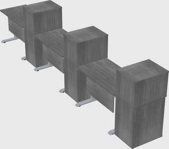 Dual motor electric desk w/cabinet