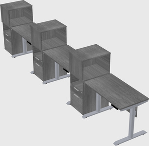 Dual motor electric desk w/cabinet