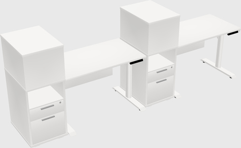 Dual motor electric desk w/cabinet