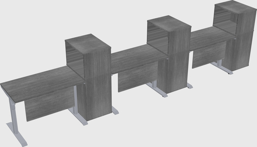 Dual motor electric desk w/cabinet