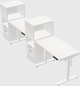 Dual motor electric desk w/cabinet