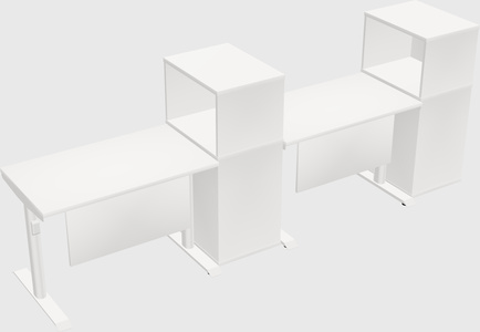 Dual motor electric desk w/cabinet
