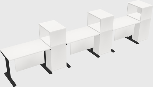 Dual motor electric desk w/cabinet