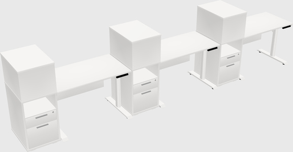 Dual motor electric desk w/cabinet