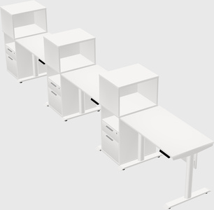 Dual motor electric desk w/cabinet