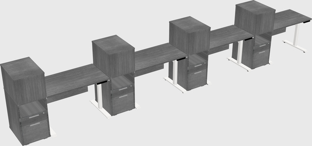 Dual Motor Electric Desk W/cabinet