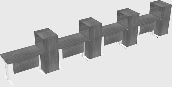Dual motor electric desk w/cabinet
