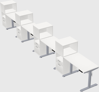 Dual motor electric desk w/cabinet