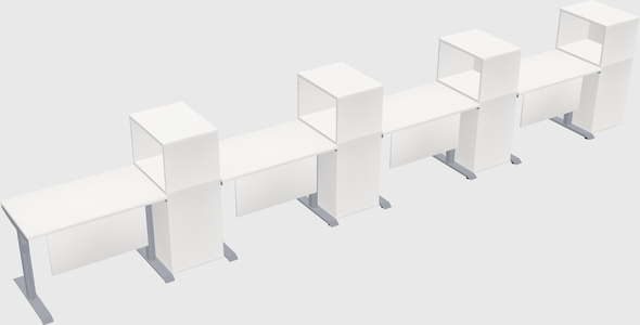 Dual motor electric desk w/cabinet
