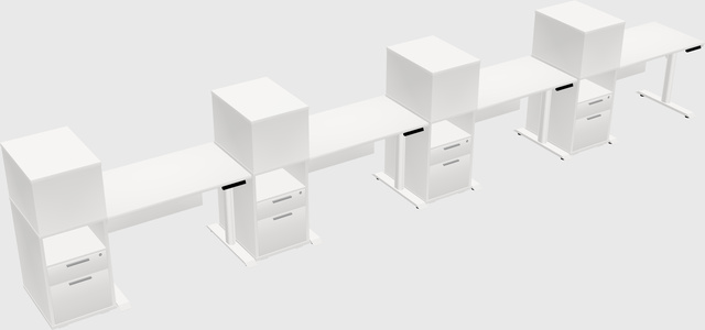 Dual motor electric desk w/cabinet