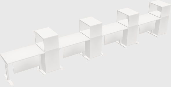 Dual motor electric desk w/cabinet