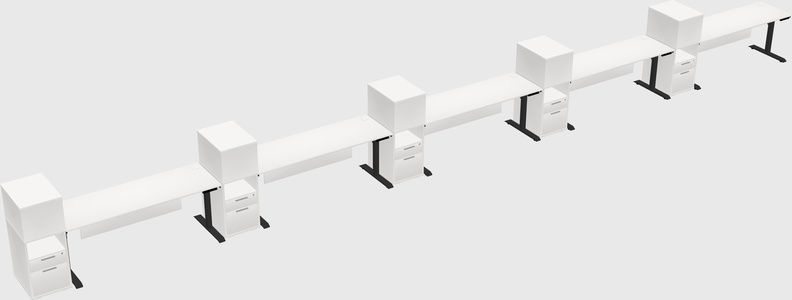 Dual Motor Electric Desk W/cabinet