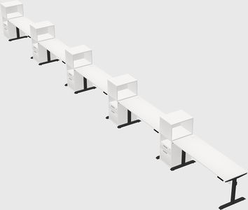Dual motor electric desk w/cabinet