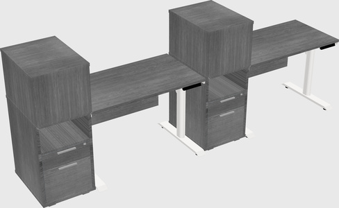 Dual Motor Electric Desk W/cabinet