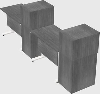 Dual motor electric desk w/cabinet