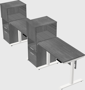 Dual motor electric desk w/cabinet