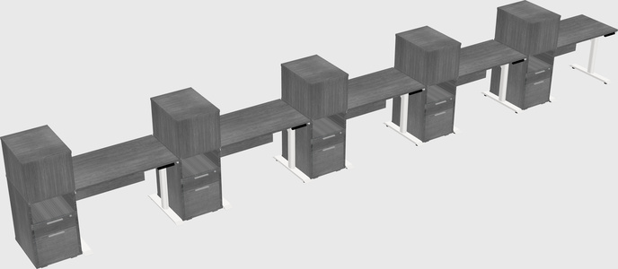 Dual Motor Electric Desk W/cabinet