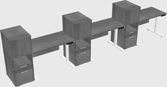 Dual Motor Electric Desk W/cabinet