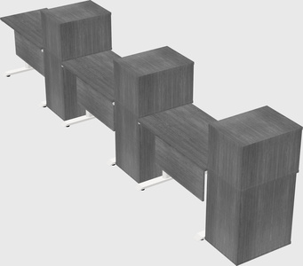 Dual motor electric desk w/cabinet