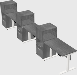 Dual motor electric desk w/cabinet