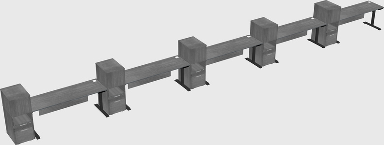 Dual motor electric desk w/cabinet