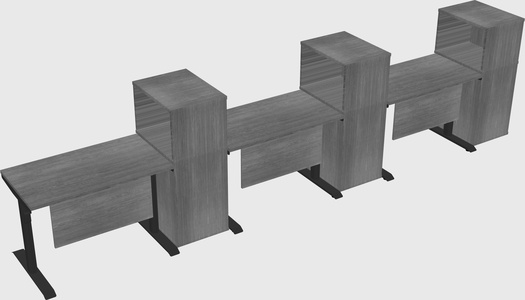 Dual motor electric desk w/cabinet