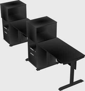 Dual motor electric desk w/cabinet