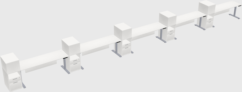 Dual Motor Electric Desk W/cabinet