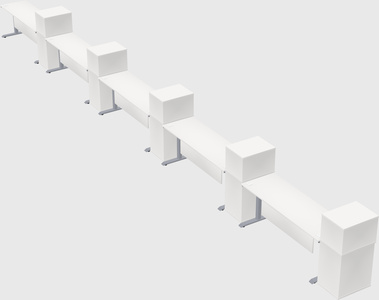Dual motor electric desk w/cabinet