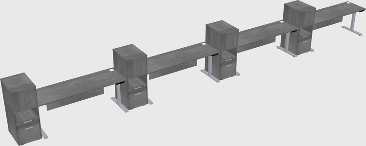 Dual motor electric desk w/cabinet