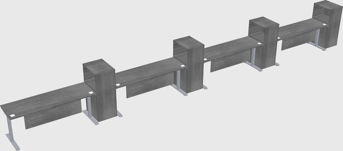 Dual motor electric desk w/cabinet