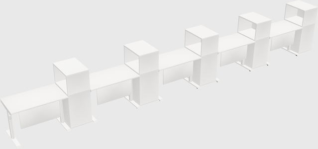 Dual motor electric desk w/cabinet