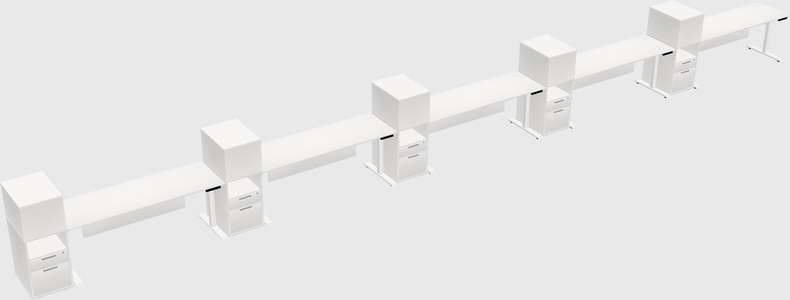 Dual motor electric desk w/cabinet