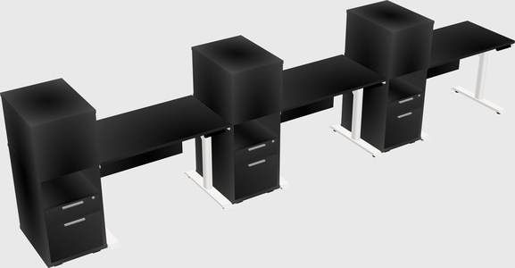 Dual Motor Electric Desk W/cabinet