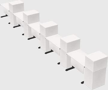 Dual motor electric desk w/cabinet