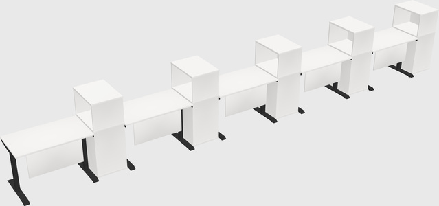 Dual motor electric desk w/cabinet