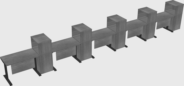 Dual motor electric desk w/cabinet