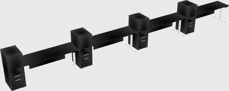 Dual Motor Electric Desk W/cabinet