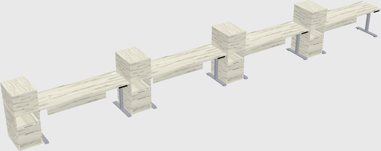 Dual Motor Electric Desk W/cabinet