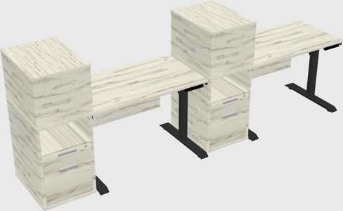 Dual motor electric desk w/cabinet